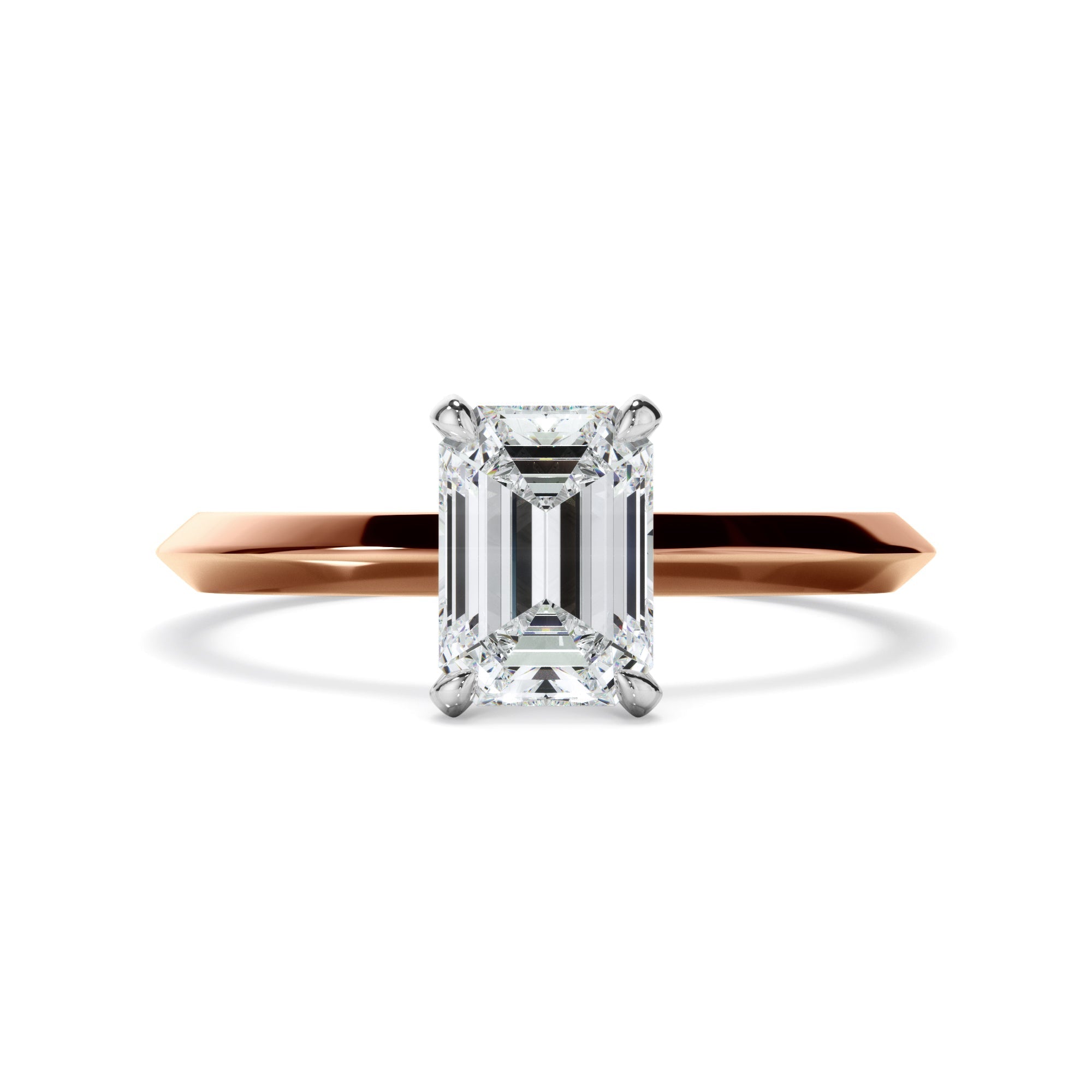 Emerald Cut Diamond Solitaire Engagement Ring