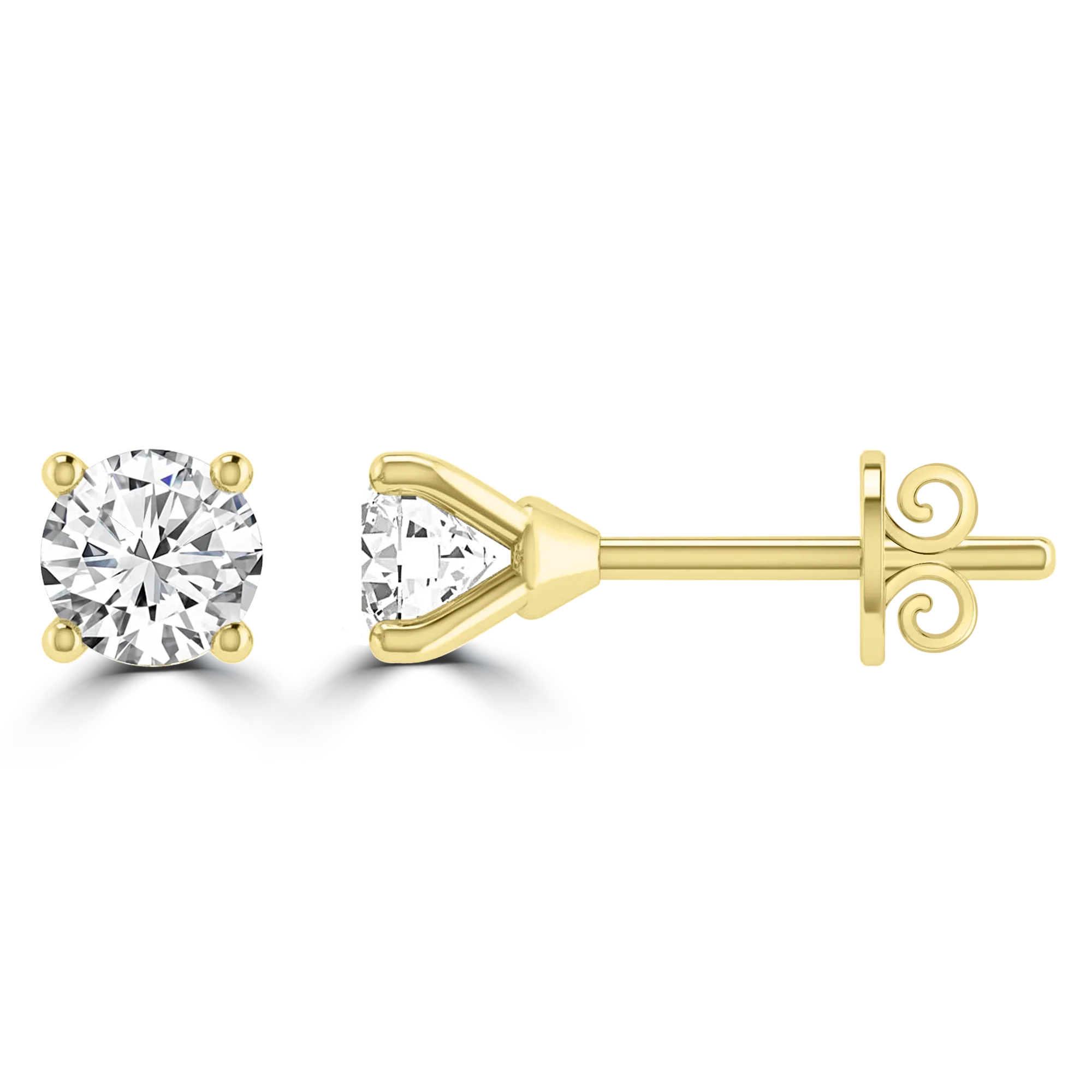 0.33ct GH I1 Diamond 4 Claw Studs in 9ct Yellow Gold