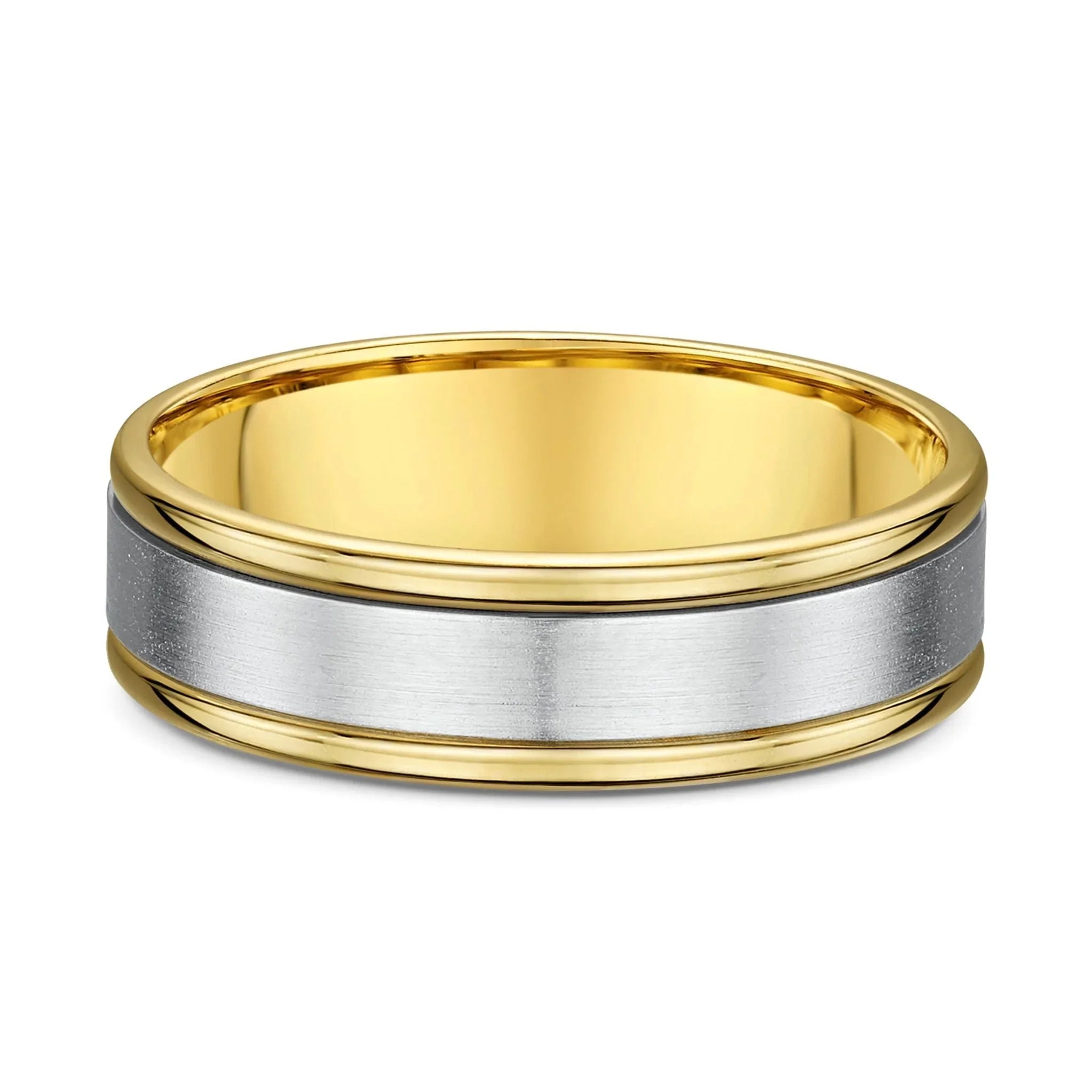 9ct Two Tone White & Yellow Gold Wedding Ring