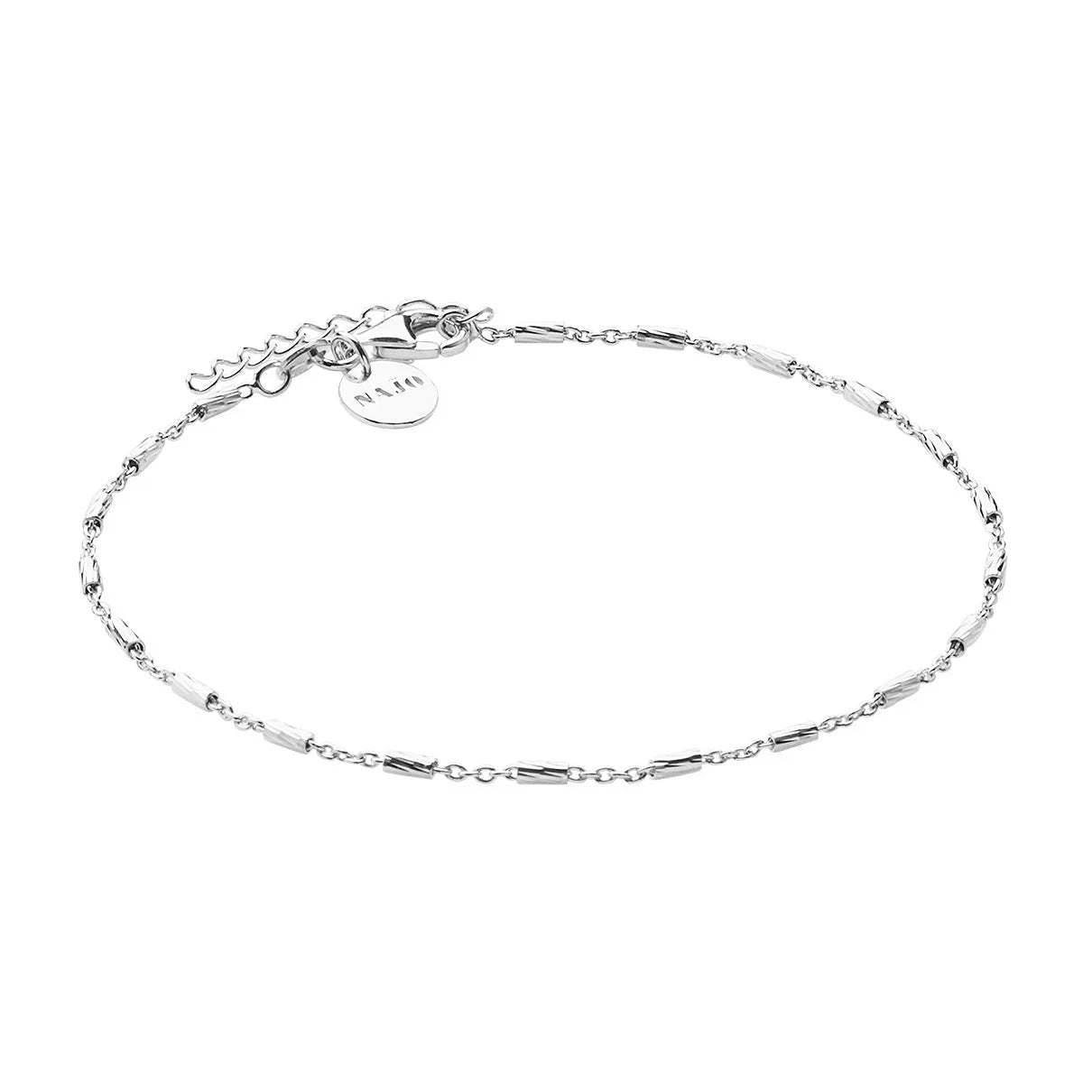 NAJO Equilibrium Silver Chain Anklet (23cm+ext)