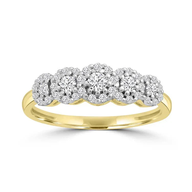 Diamond Ring with 0.39ct Diamonds in 9ct Yellow Gold