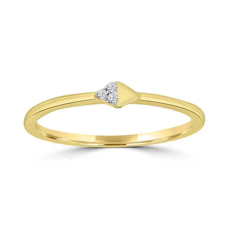 Diamond Ring with 0.02ct Diamonds in 9ct Yellow Gold