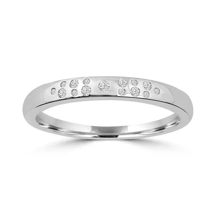 Diamond Ring with 0.05ct Diamonds in 9ct White Gold