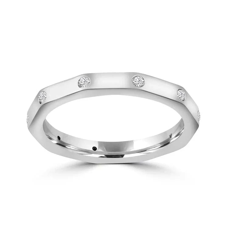 Diamond Ring with 0.095ct Diamonds in 9ct White Gold