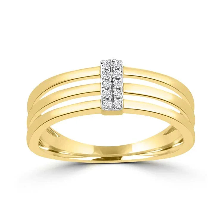 Diamond Ring with 0.05ct Diamonds in 9ct Yellow Gold