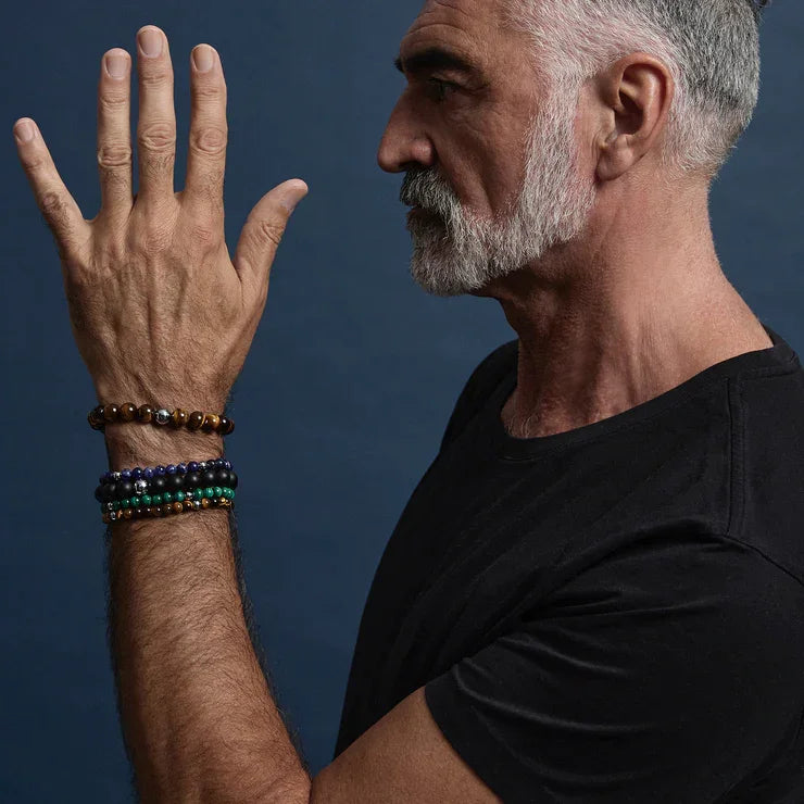 NAJO Atlas Men's 6mm Beaded Malachite Bracelet