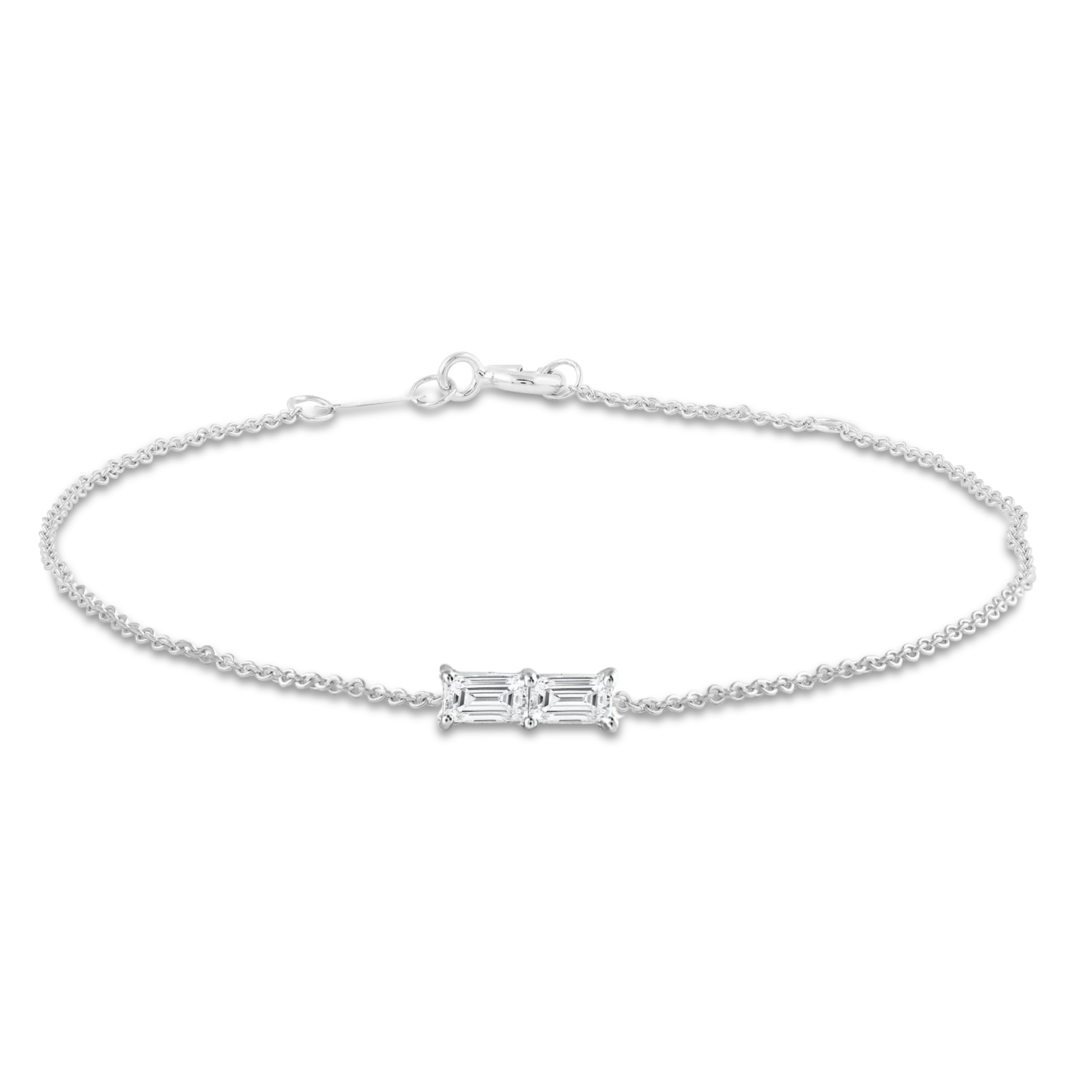 9ct White Gold 0.06ct Diamond Bracelet