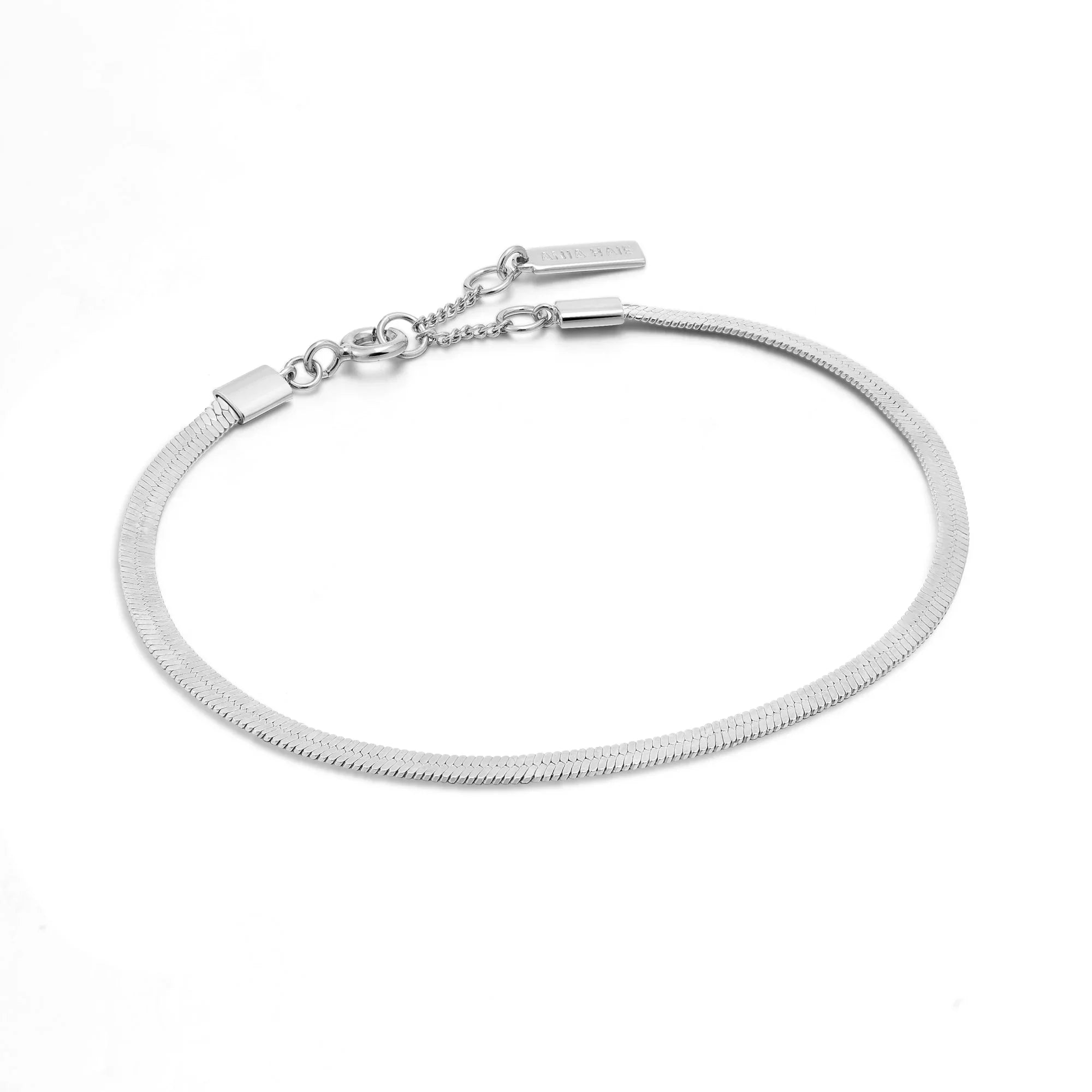 Ania Haie Silver Flat Snake Chain Bracelet