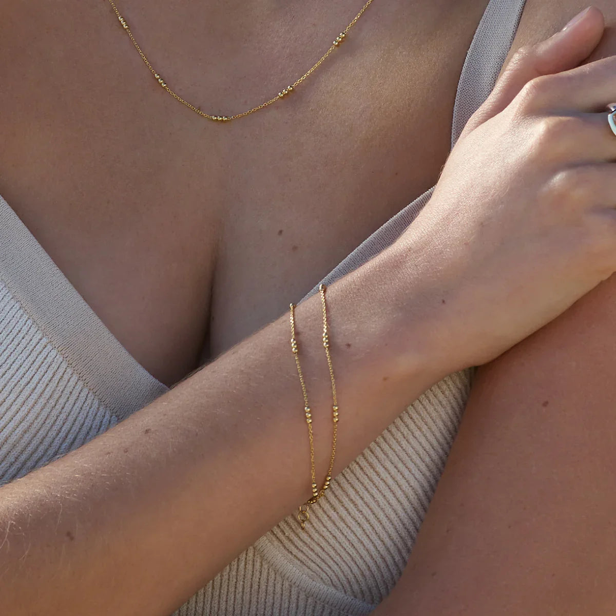 NAJO Halcyon Yellow Gold Bracelet (18.5cm+ext)