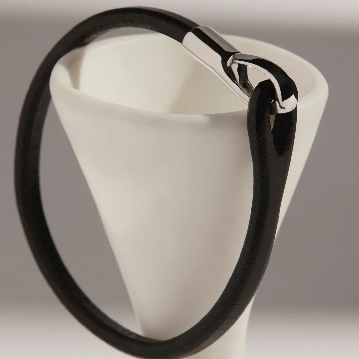 Kinship Men’s Leather and Steel Bracelet