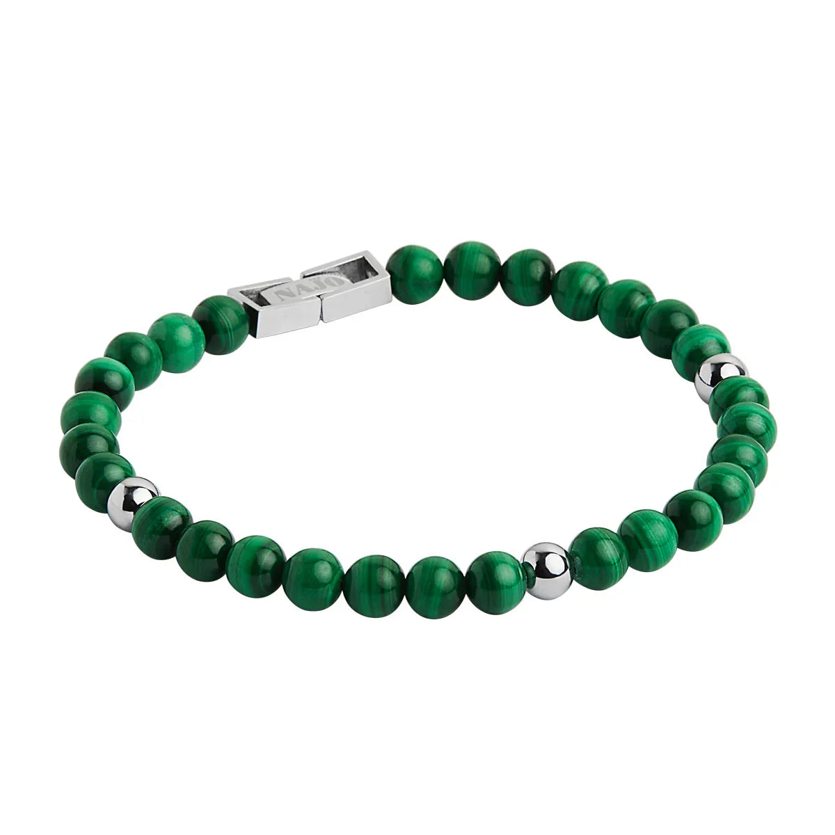 NAJO Atlas Men's 6mm Beaded Malachite Bracelet