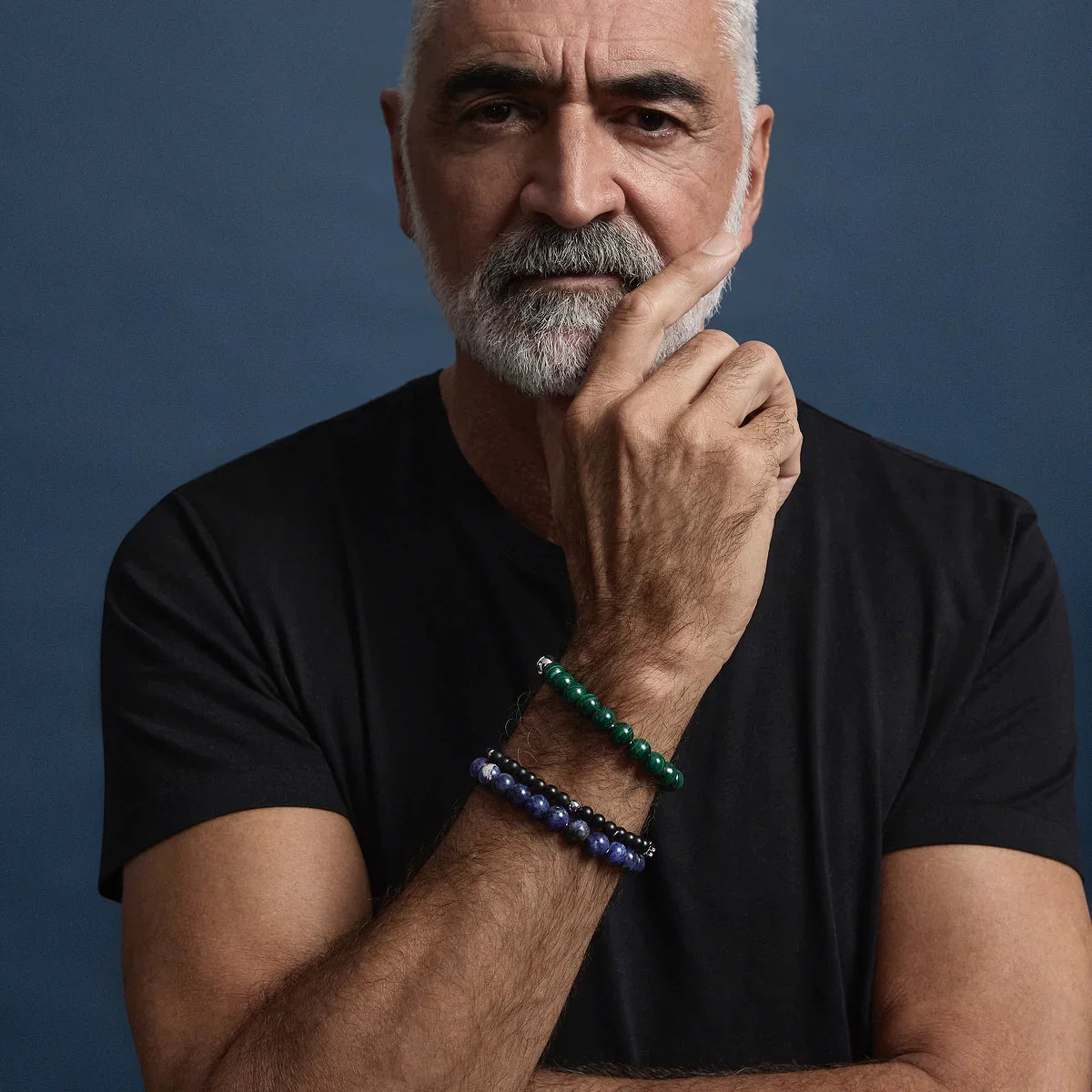 NAJO Atlas Men's 10mm Beaded Malachite Bracelet