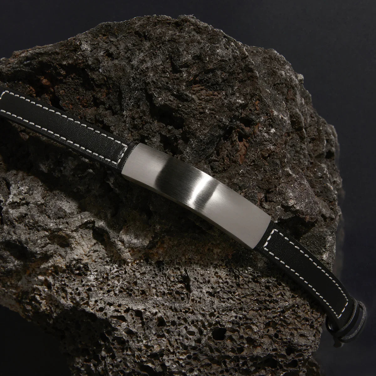 NAJO Memento Men’s Leather Buckle Identity Bracelet