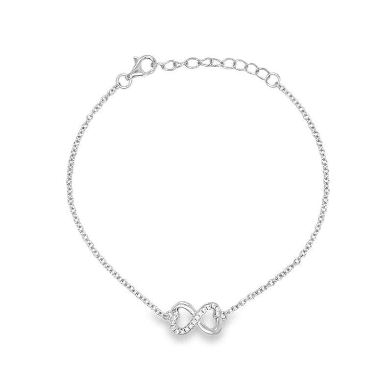 Lizzie CZ Infinity Charm Bracelet Silver
