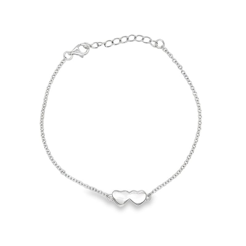 Elsie Double Heart Bracelet Silver