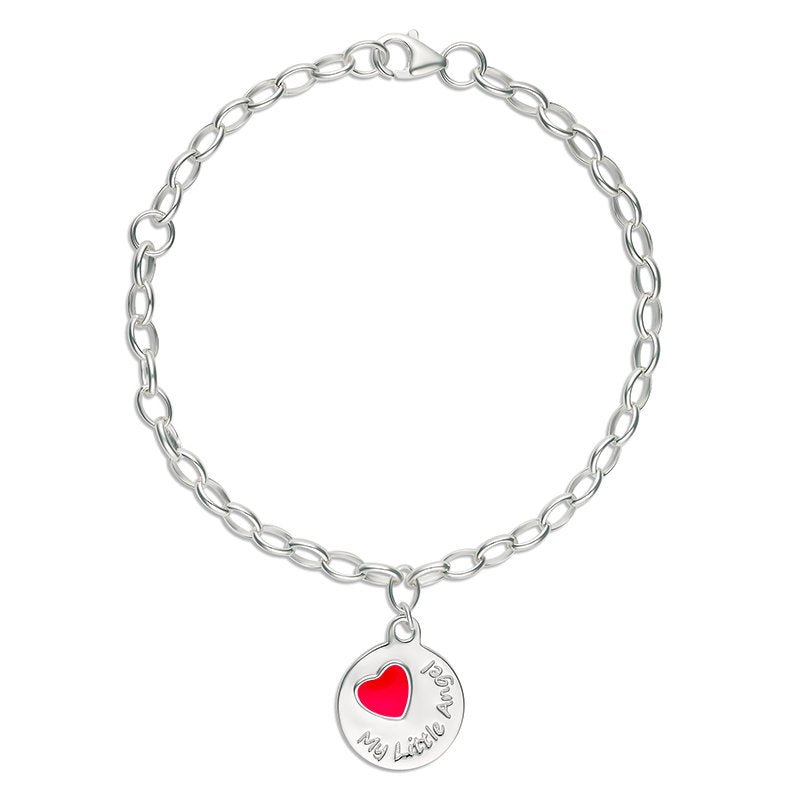 Bowie Belcher Bracelet with MLA Pink Heart Charm Silver