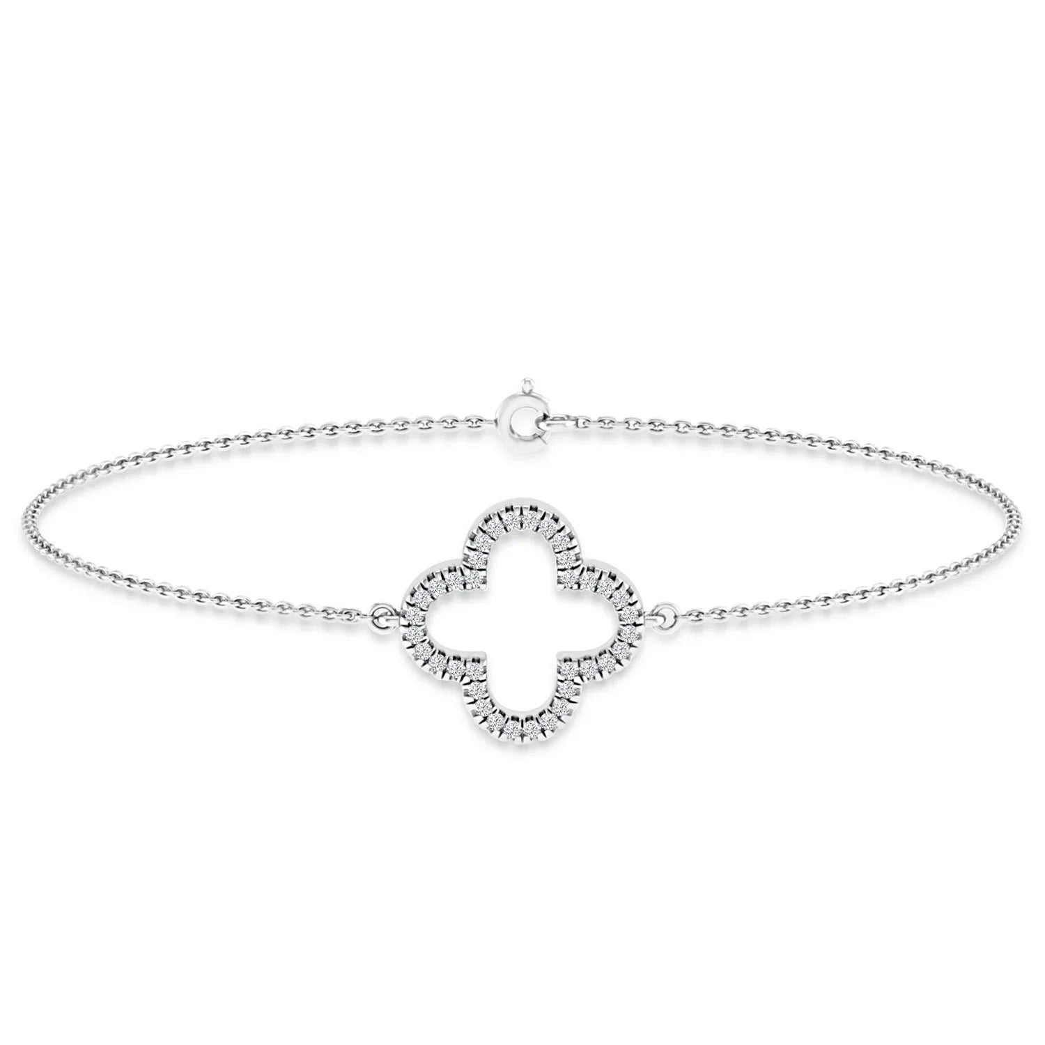 0.10ct HI I1 Diamond Bracelet 18.5cm in 9ct White Gold