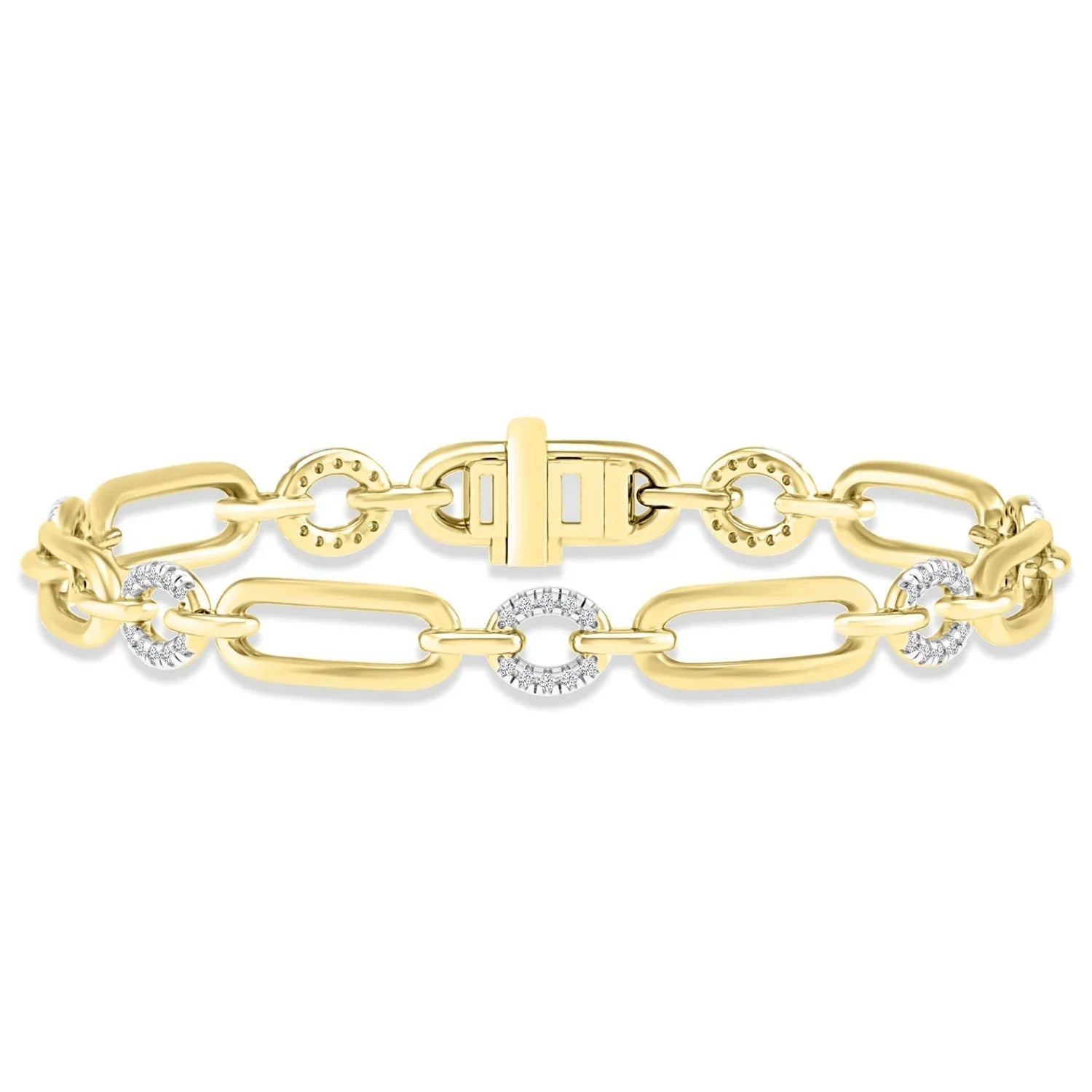 0.40ct HI I1 Diamond Bracelet 18.5cm in 9ct Yellow Gold