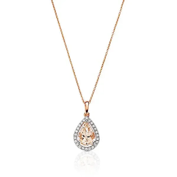 Morganite and Diamond Pendant