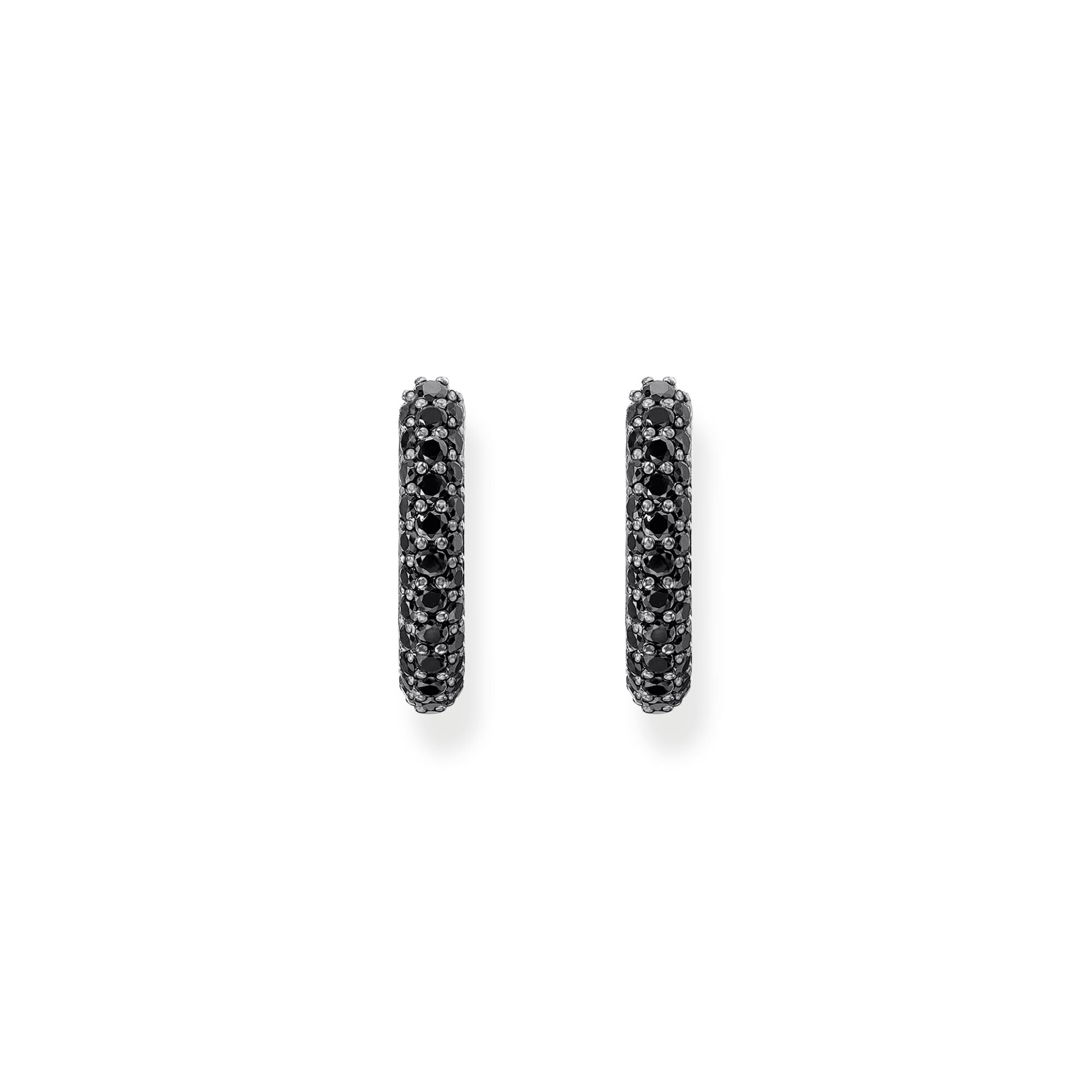 THOMAS SABO Hoop earrings with black zirconia pave
