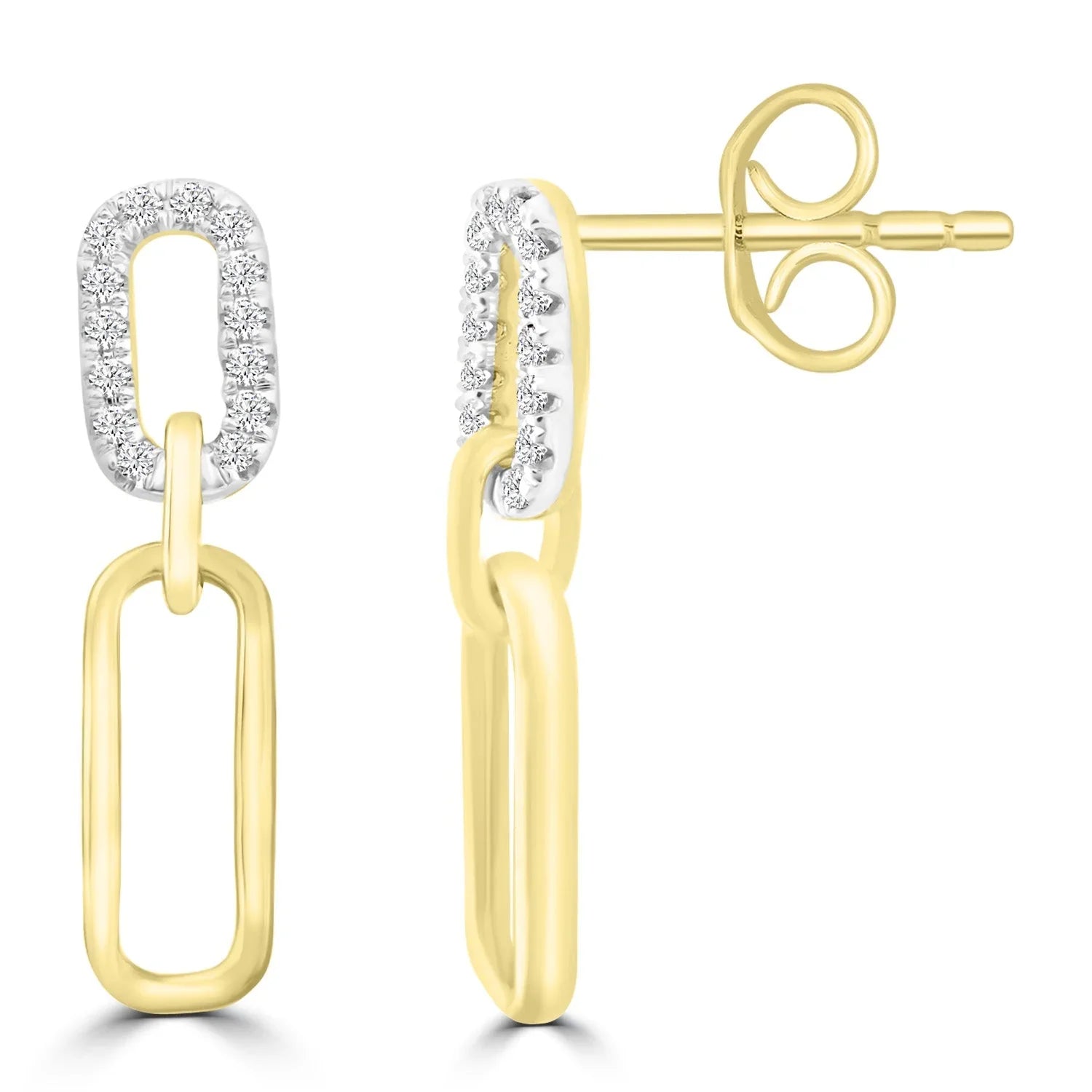 Diamond Earrings with 0.10ct Diamonds in 9ct Yellow Gold