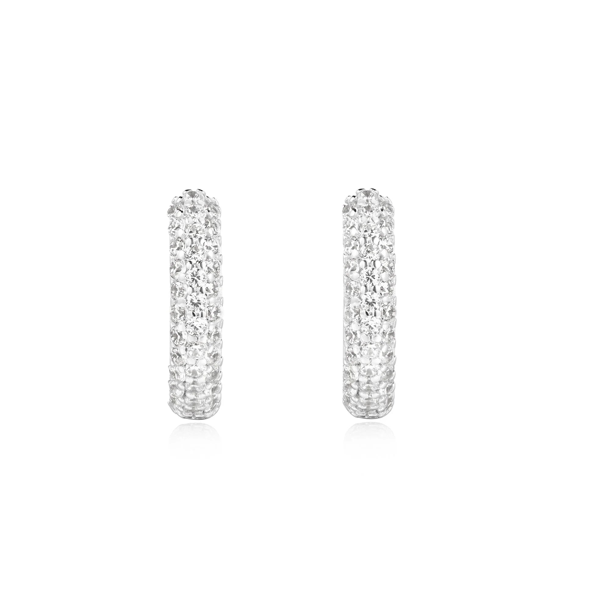 Ania Haie Silver Pave Huggies