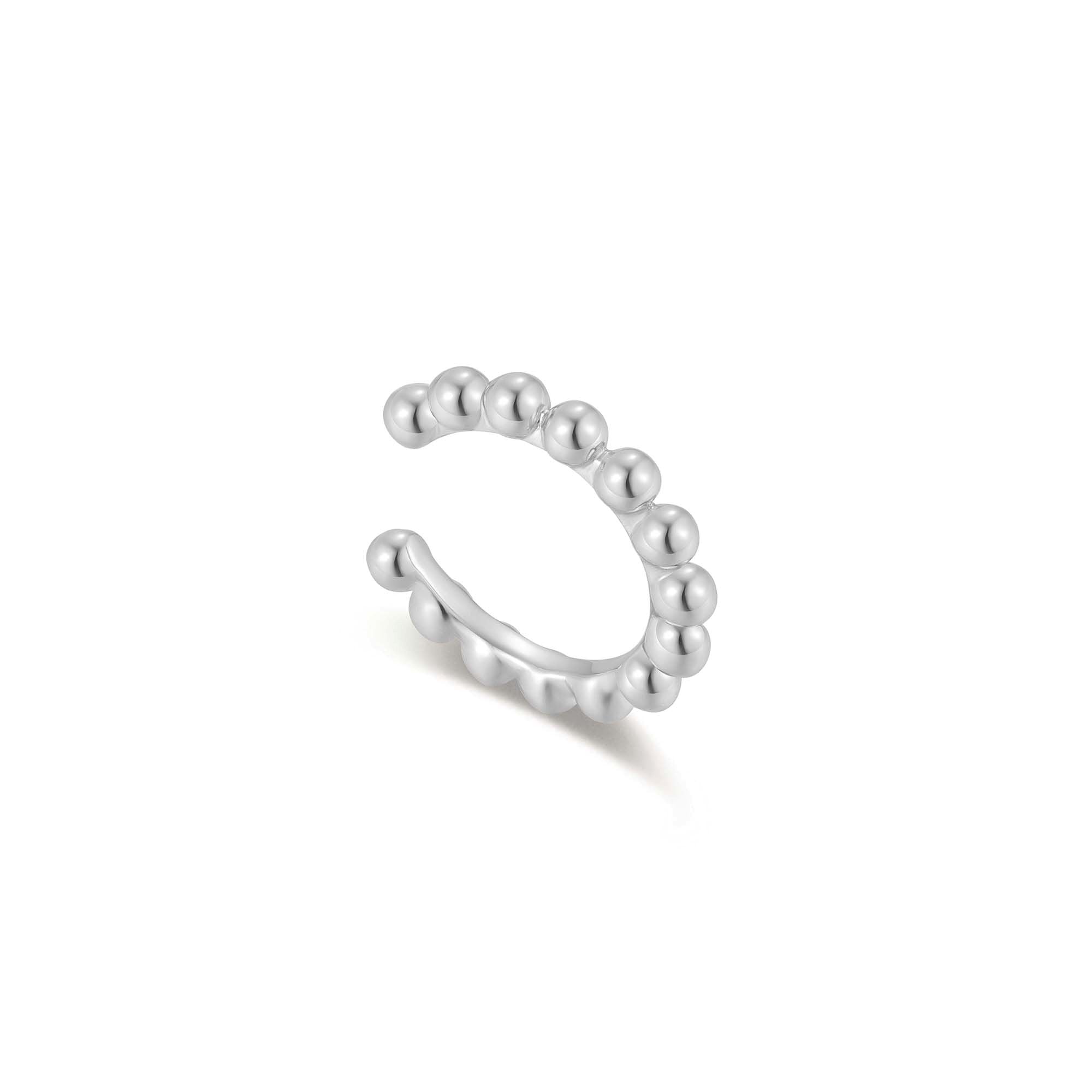 Silver Beaded Ear Cuff