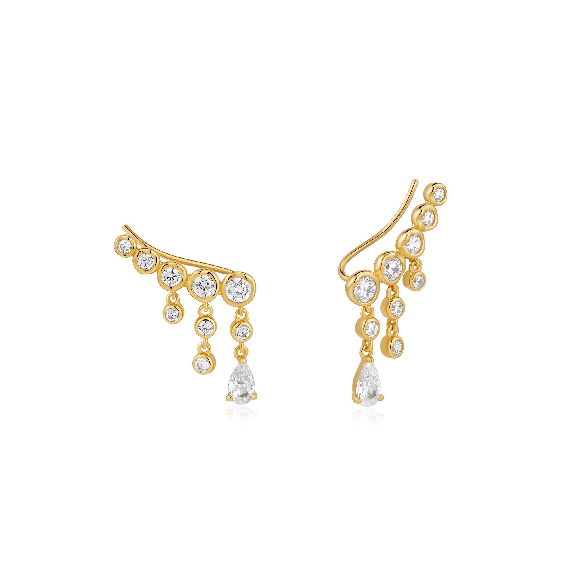Ania Haie Gold Molten Cascade Bar Climbers