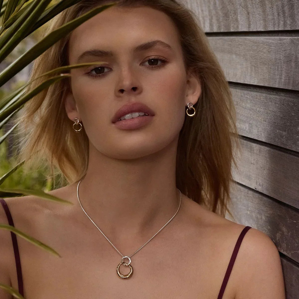 NAJO Tranquila Stud Yellow Gold/Silver Earring