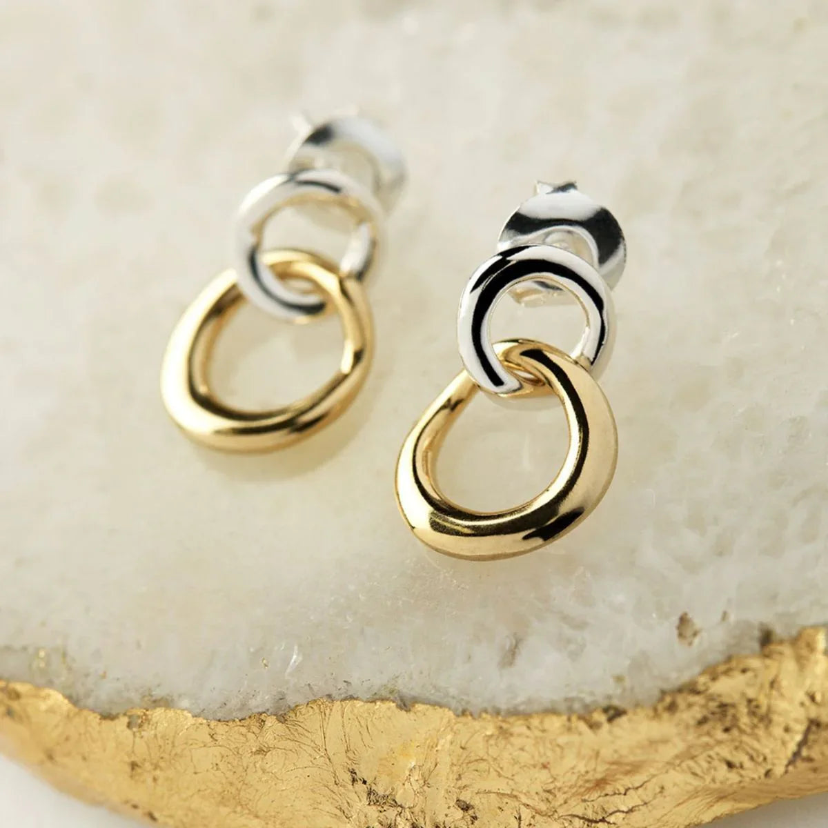 NAJO Tranquila Stud Yellow Gold/Silver Earring