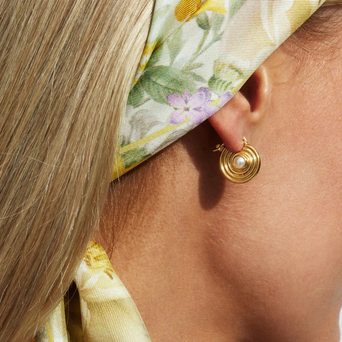 NAJO Siren's Song Yellow Gold Pearl Earrings