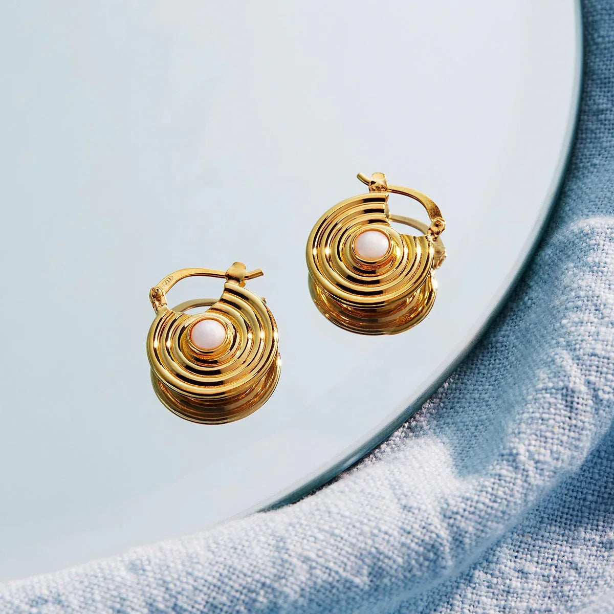 NAJO Siren's Song Yellow Gold Pearl Earrings