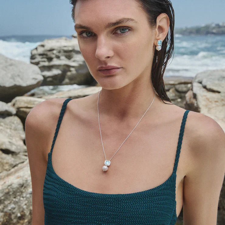 Blue Lagoon Pearl Earring