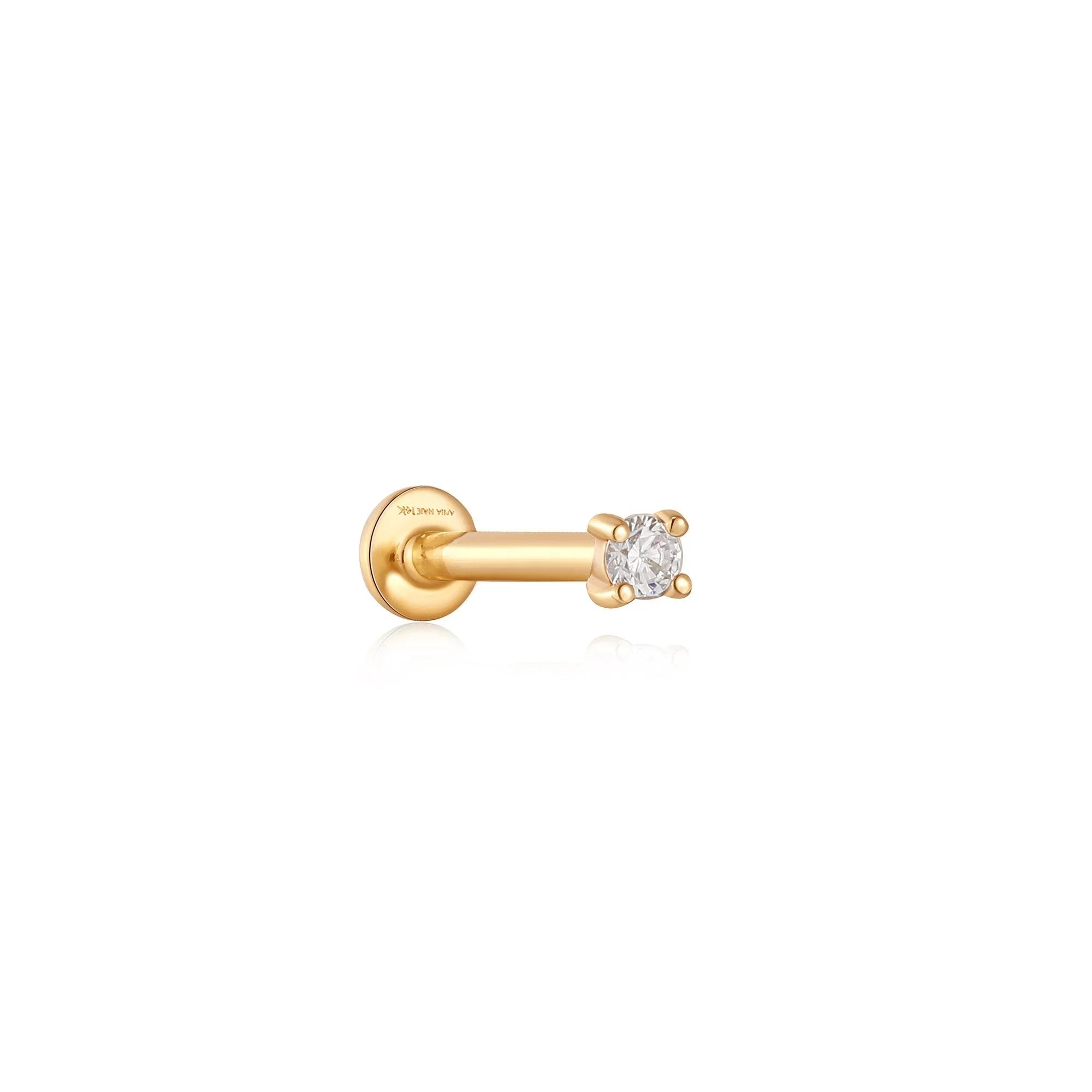 Ania Haie 14ct Gold Stargazer Natural Diamond Single Labret Earring