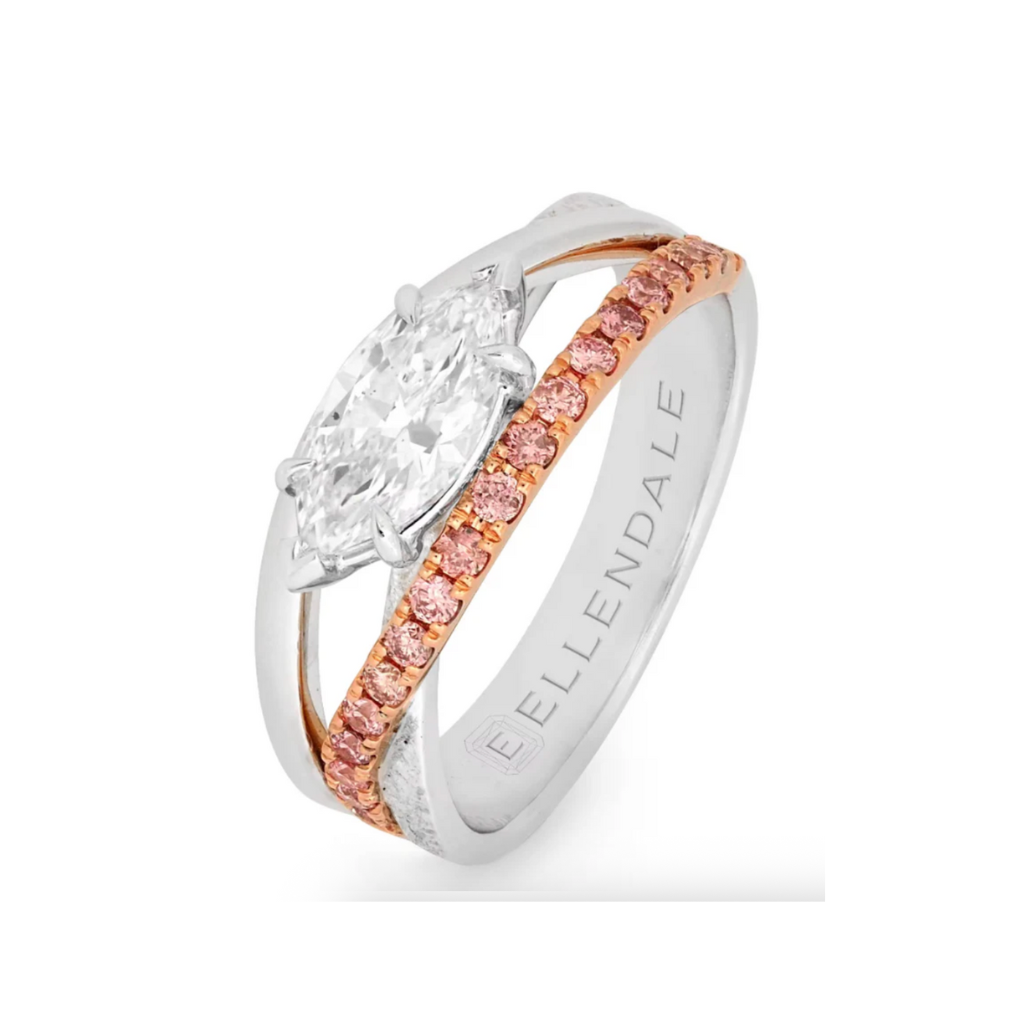 18K White & Rose Gold Diamond Ring