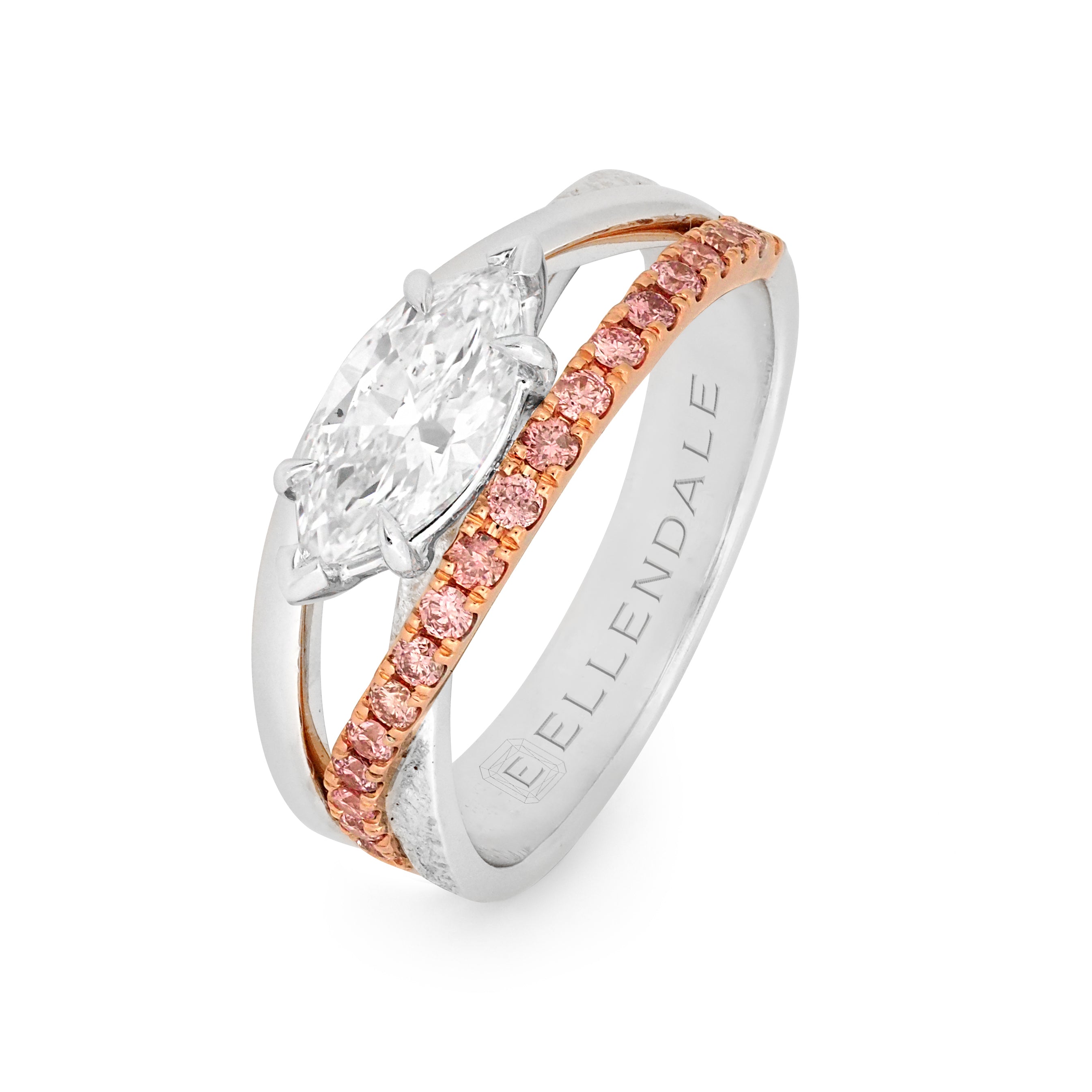Two Tone White and Rose Gold Ring