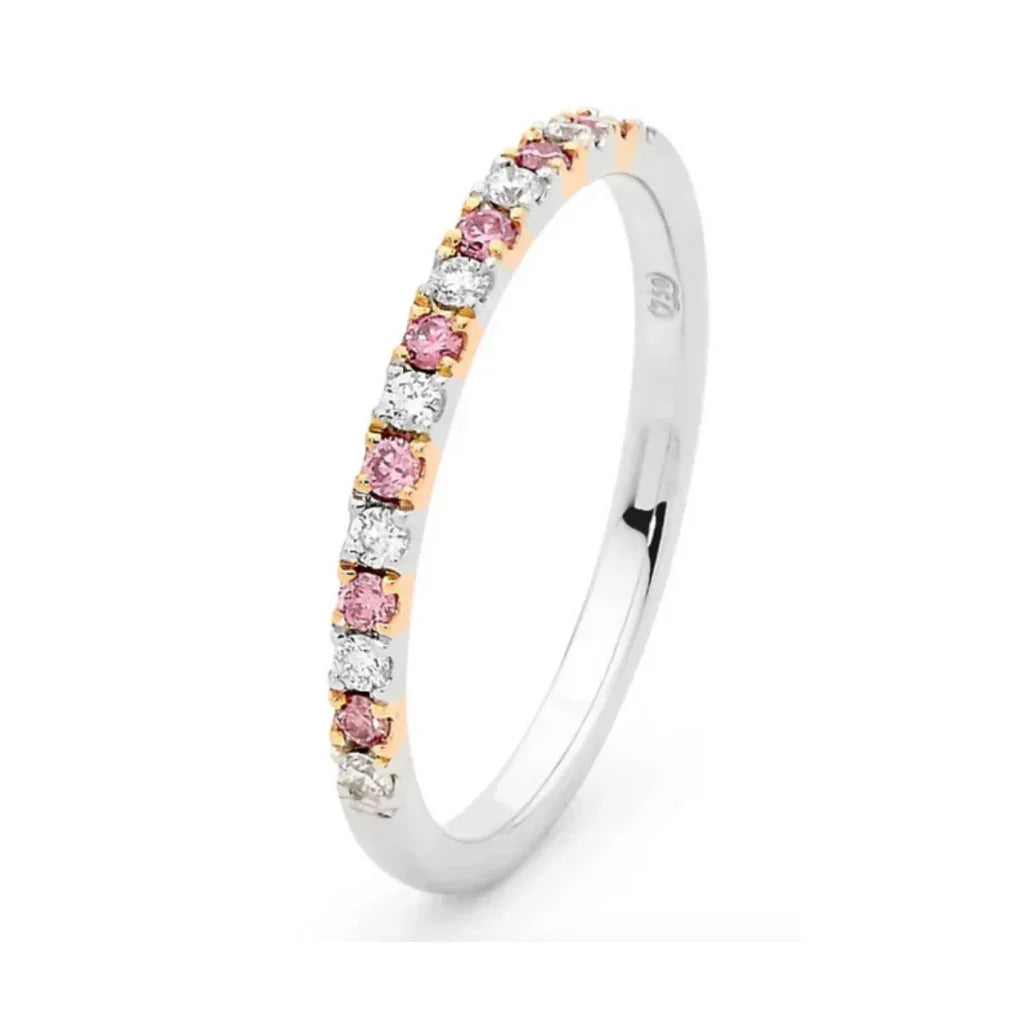 18K White & Rose Gold Diamond Ring 6-7pp