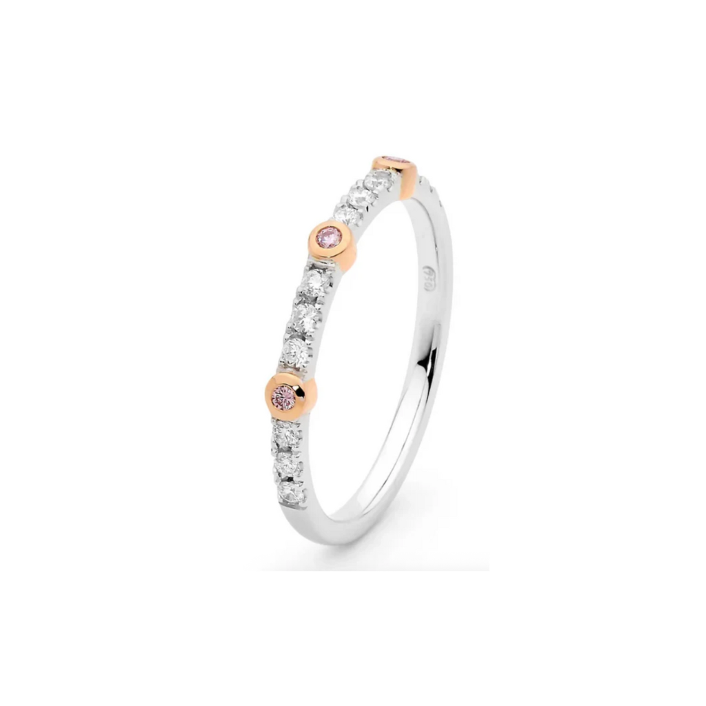 Pink Diamond Station Band - Bezel Set