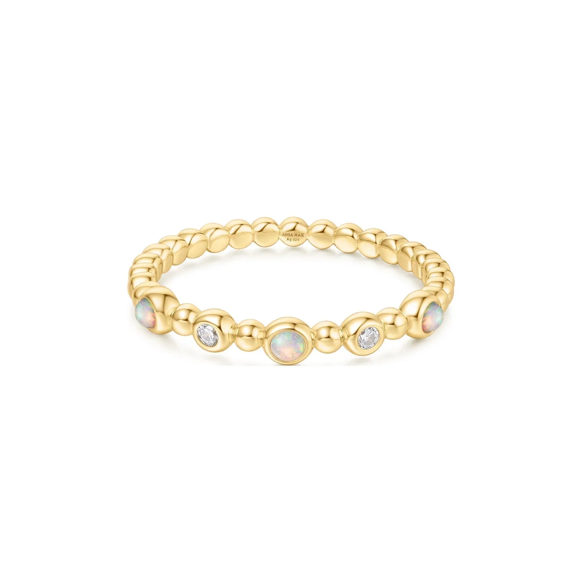 Ania Haie Gold Bezel Kyoto Opal Beaded Ring