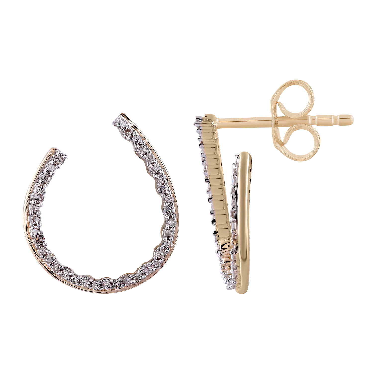 Earrings with 0.33ct Diamonds in 9K Yellow Gold