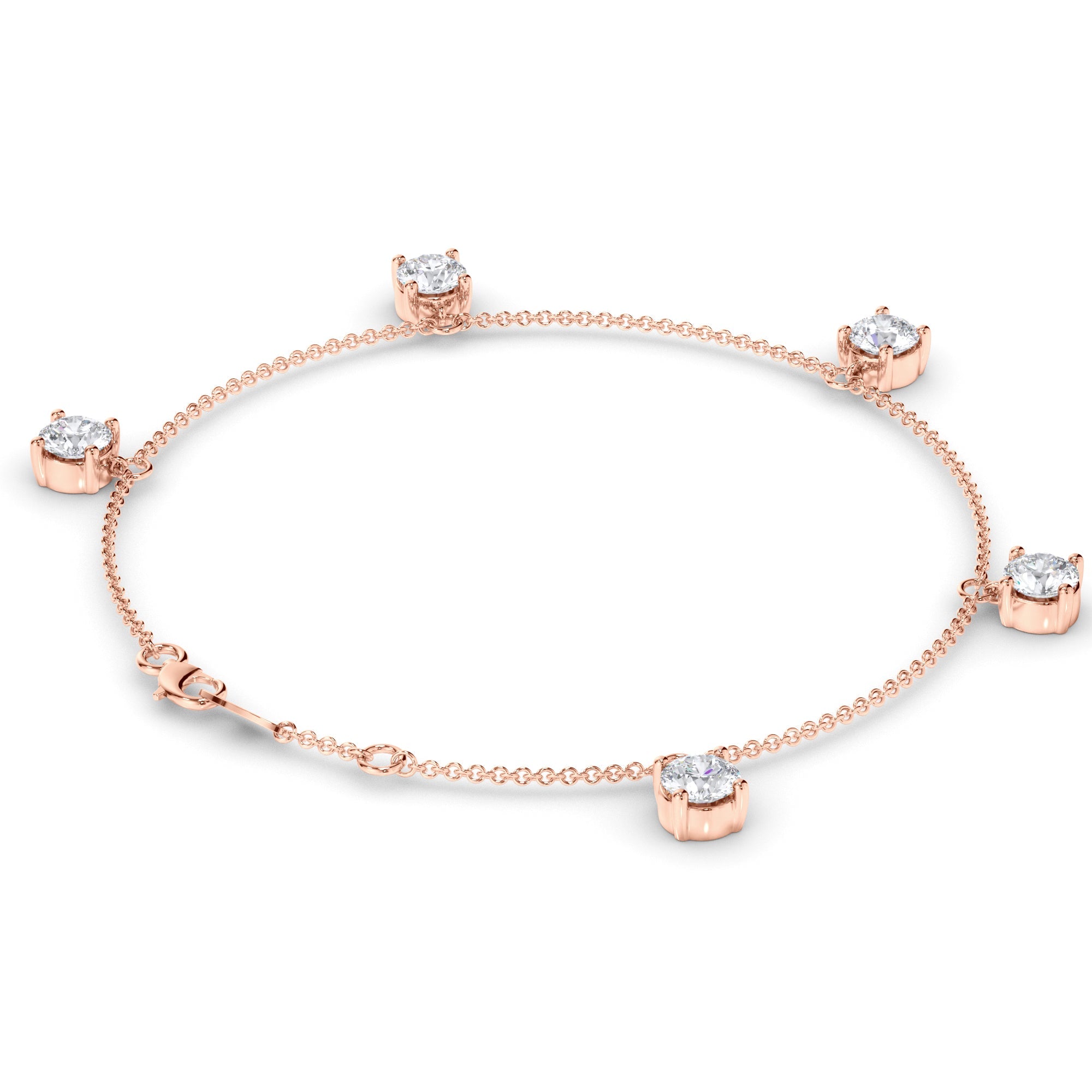 Floating Round Brilliant Cut Laboratory Grown Diamond Bracelet