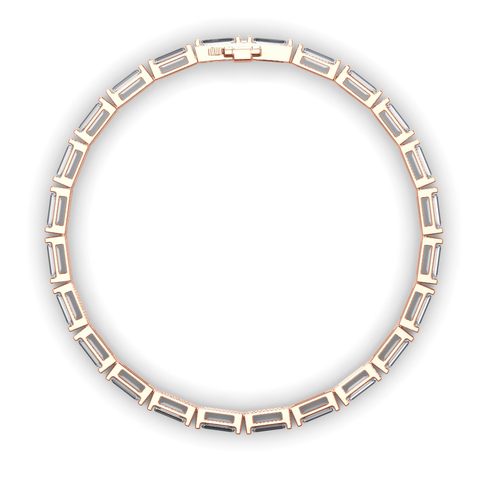 Baguette Cut Natural Mined Diamond Tennis Bracelet
