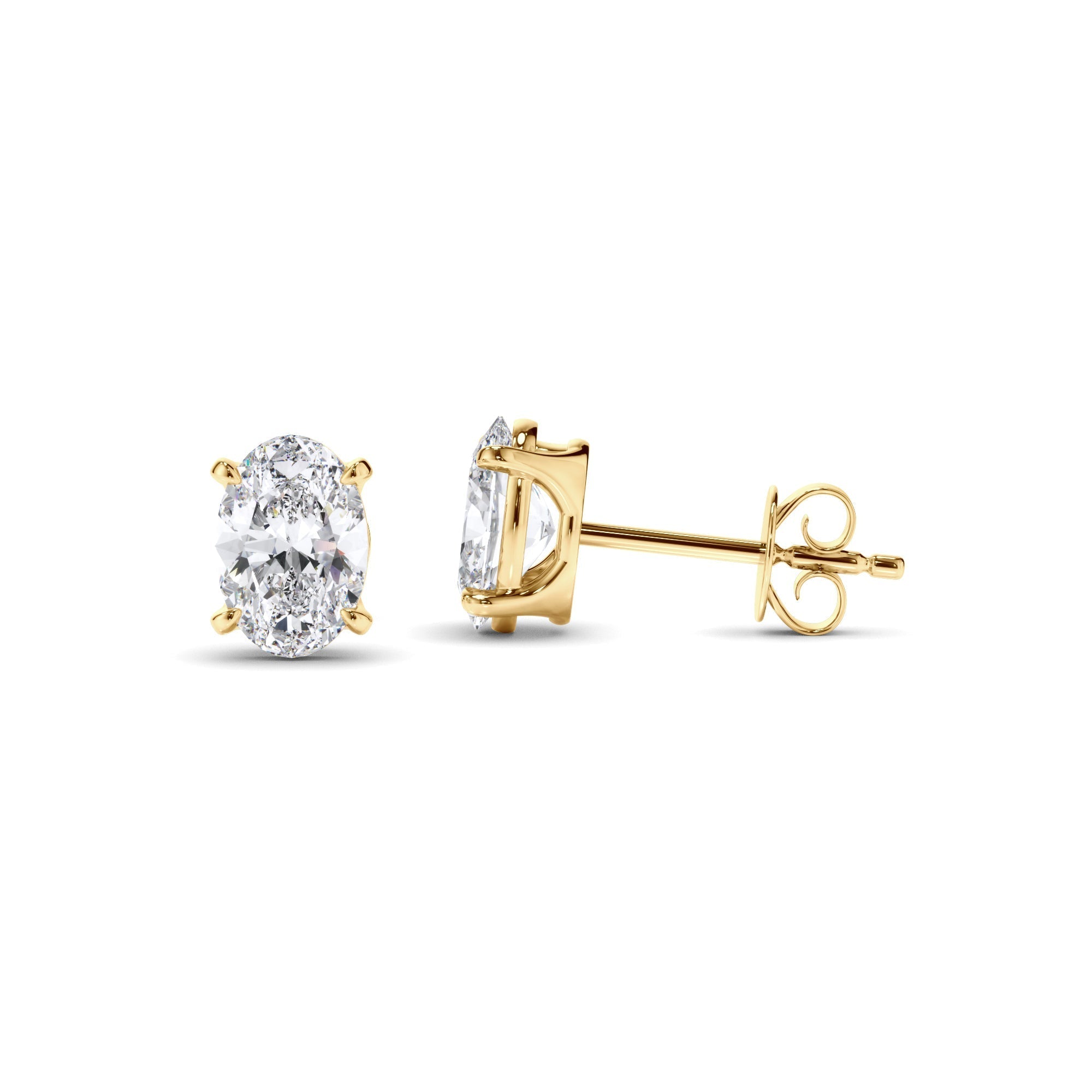 Oval Cut Diamond Stud Earrings