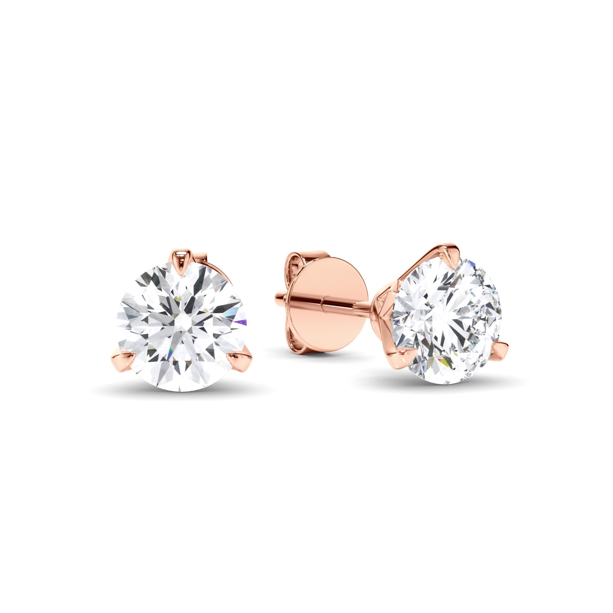 Round Brilliant Cut Diamond Stud Earrings
