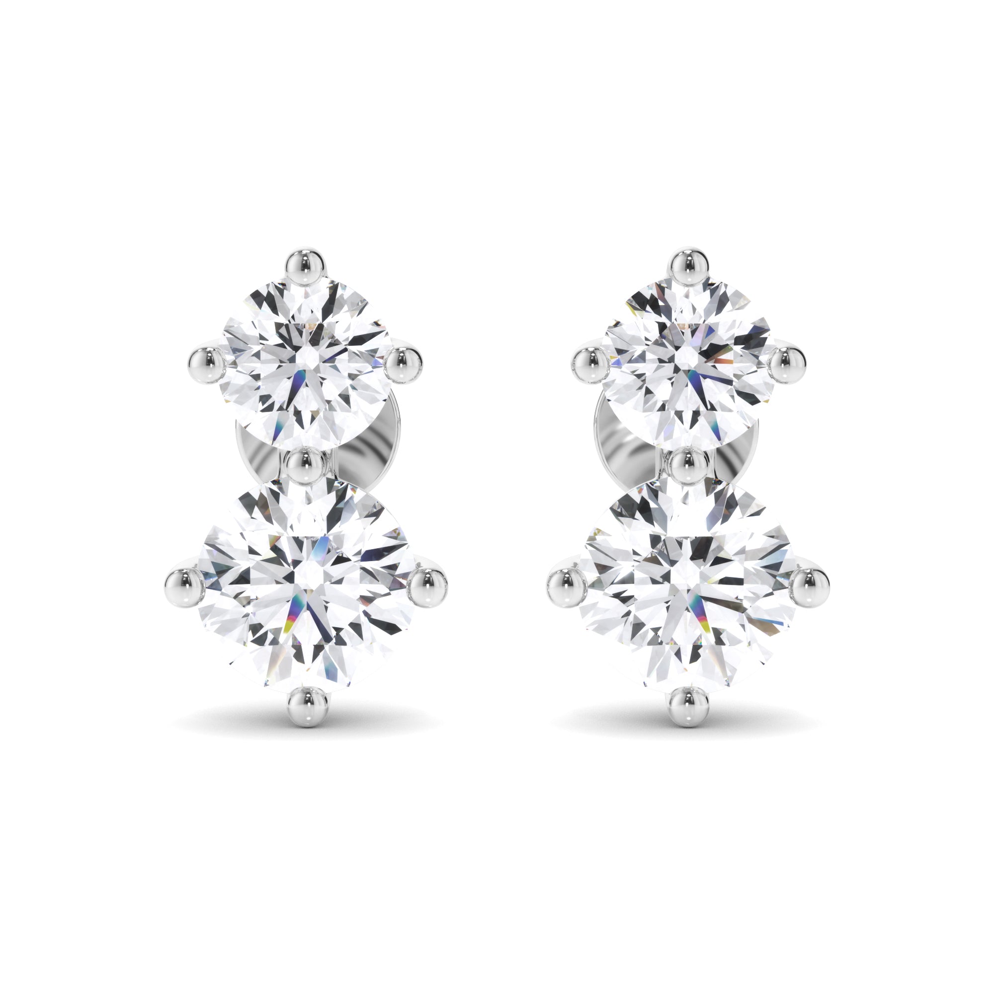 Round Brilliant Cut Diamond Stud Earrings
