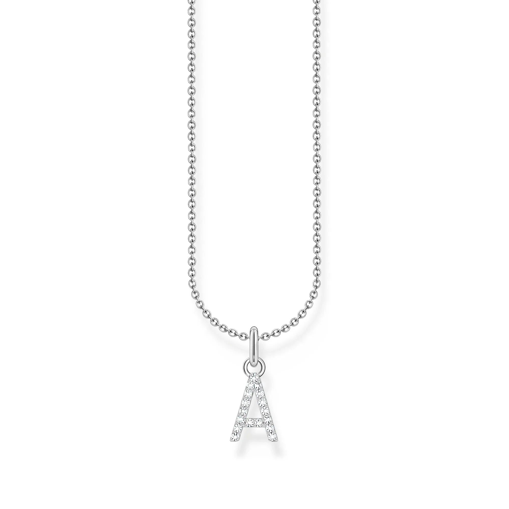 THOMAS SABO Necklace with letter pendant A and white zirconia - silver