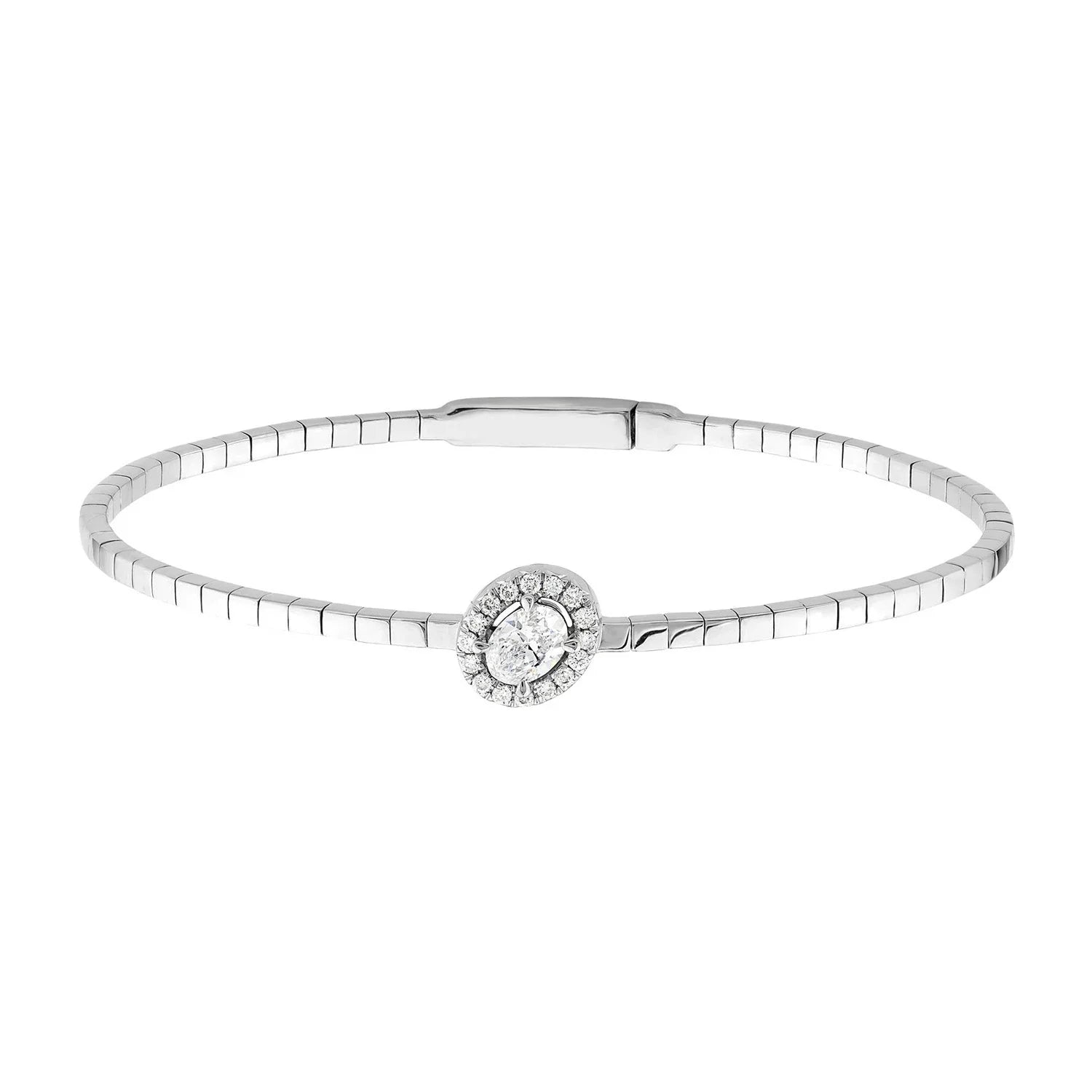 0.50ct Lab Grown Diamond Bangle in 18ct White Gold