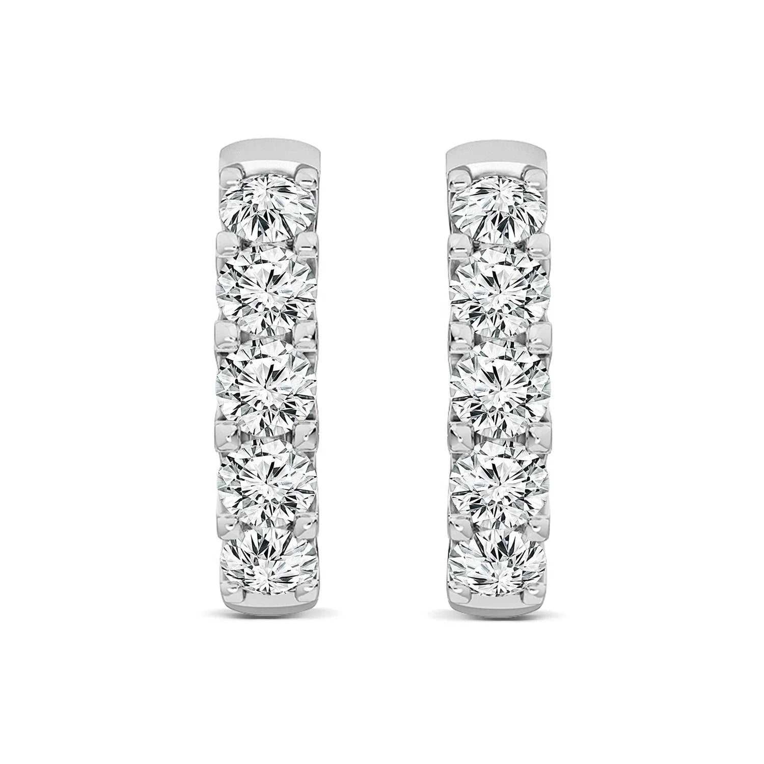 1.00ct Lab Grown Diamond Hoop Earrings in 18ct White Gold
