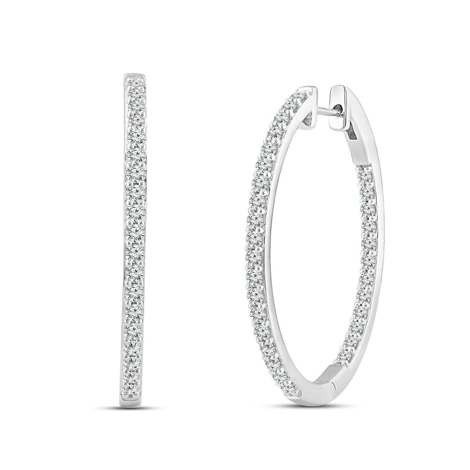 2.00ct Lab Grown Diamond Hoop Earrings in 18ct White Gold