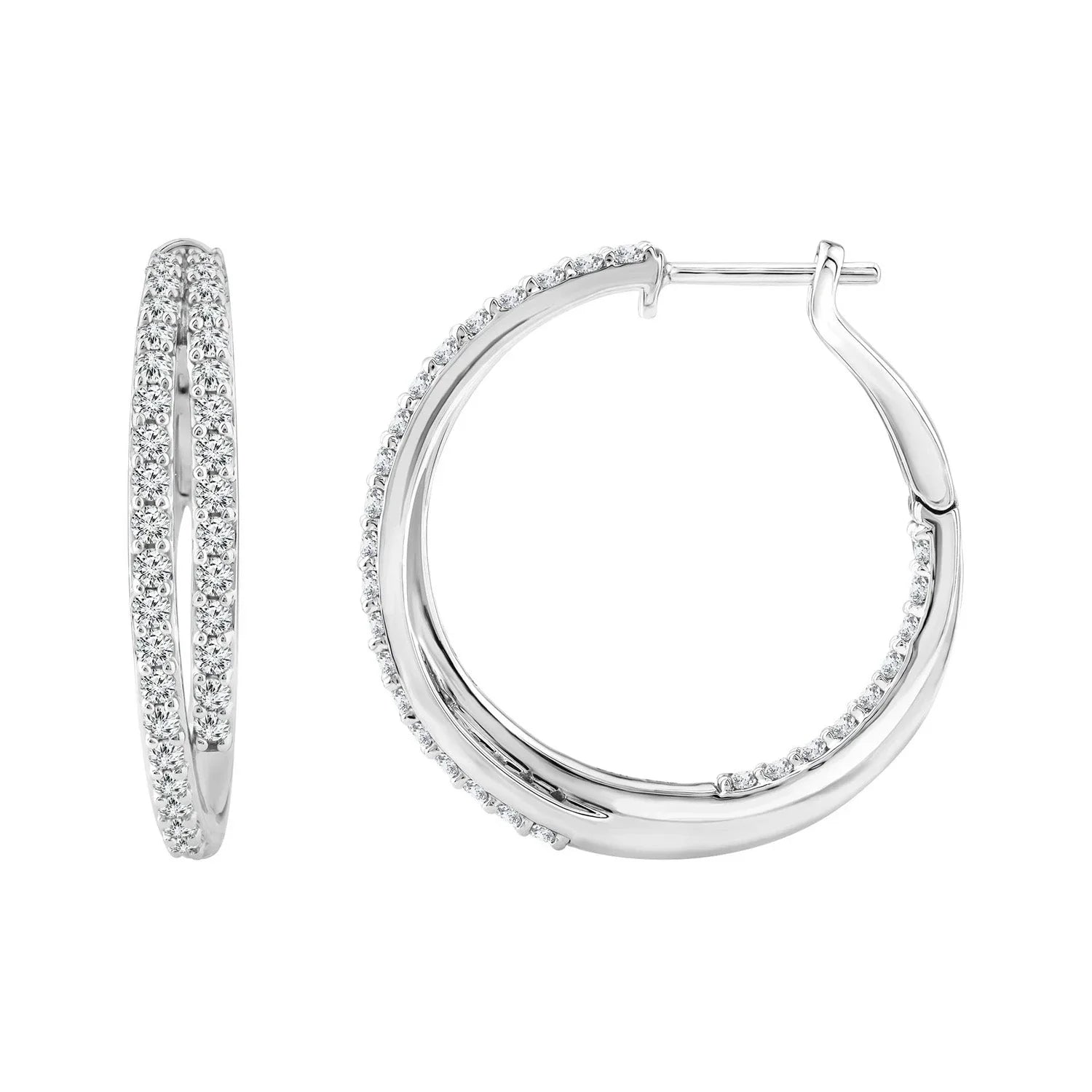 1.95ct Lab Grown Diamond Hoop Earrings in 18ct White Gold